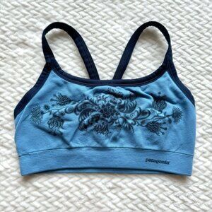 Patagonia Racerback Sports Bra XS Blue Unlined Wireless Stretch Athleisure